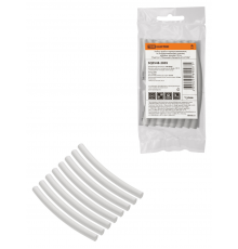 Набор трубок термоусаживаемых, не поддерживающих горение, клеевых, длиной 10 см ТТкНГ(3:1) "Моноцвет, белый 6,4/2,0 TDM"