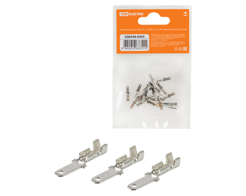 Клемма плоская штекер РП-п 1,5-(2,8) 0,5-1,5 мм² плоский (папа) (20шт) TDM