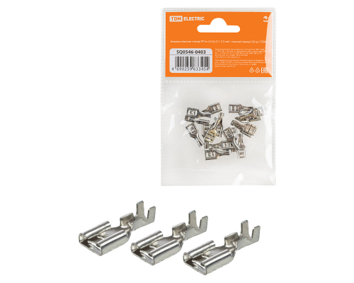 Клемма плоская гнездо РП-м 2,5-(6,3) 1-2,5 мм² плоский (мама) (20шт) TDM