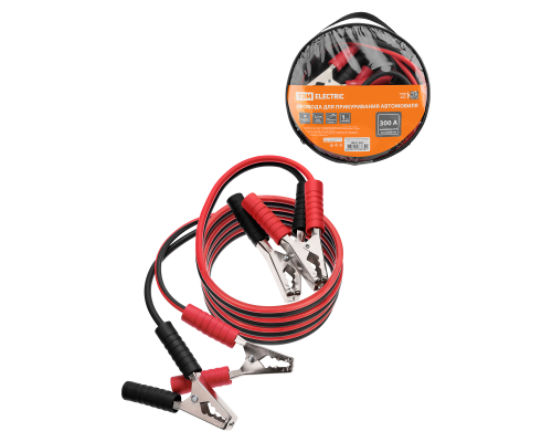 Провода для прикуривания автомобиля 300 A, 2,5 м, в чехле на молнии TDM