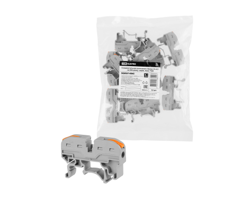 Соединительная проходная клемма СК-421 на DIN-рейку, серая, 4мм2 (10 шт/упак) TDM