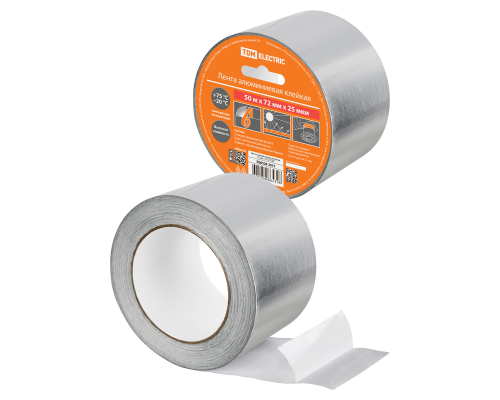 Лента алюминиевая клейкая 72 мм х 50 м TDM