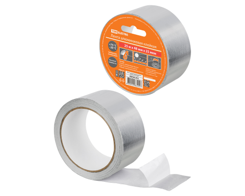 Лента алюминиевая клейкая 48 мм х 25 м TDM