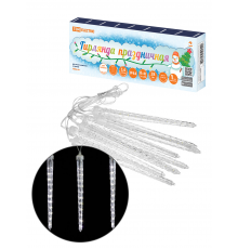 Гирлянда светодиодная "Сосульки фигурные" 2,1 м, 176LED, 8 шт, падающий белый свет, 250 В, IP44, TDM