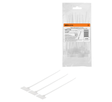 Хомут нейлоновый 3,2 х 215 мм с маркировочной площадкой (белый) (100 шт) TDM