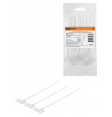 Хомут нейлоновый 3,2 х 215 мм с маркировочной площадкой (белый) (100 шт) TDM