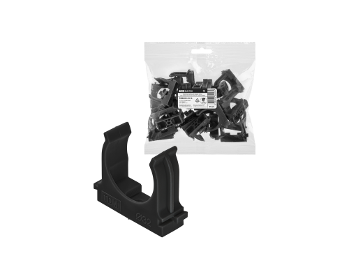 Крепеж-клипса для трубы 32 мм для прямого монтажа (25 шт.) черная TDM