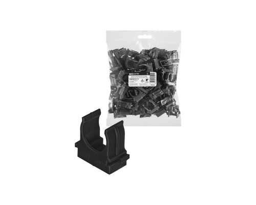 Крепеж-клипса для трубы 20 мм для прямого монтажа (100 шт.) черная TDM