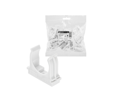 Крепеж-клипса для трубы 32 мм для прямого монтажа (25 шт.) белая TDM