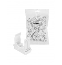 Крепеж-клипса для трубы 25 мм для прямого монтажа (100 шт.) белая TDM