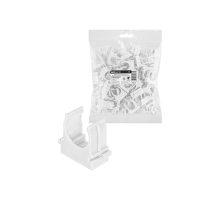 Крепеж-клипса для трубы 20 мм для прямого монтажа (100 шт.) белая TDM