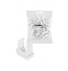 Крепеж-клипса для трубы 20 мм для прямого монтажа (100 шт.) белая TDM