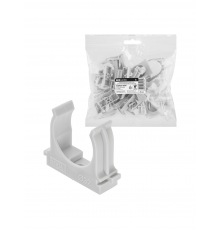 Крепеж-клипса для трубы 32 мм для прямого монтажа (25 шт.) серая TDM