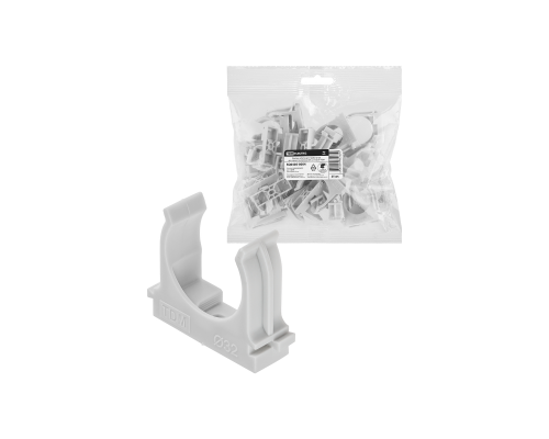 Крепеж-клипса для трубы 32 мм для прямого монтажа (25 шт.) серая TDM