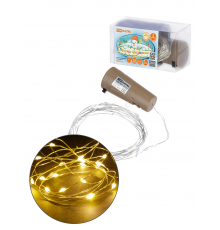 Гирлянда-пробка для бутылки "Роса20" 20LED, 2м, 3000К, 3хAG13/LR44, TDM