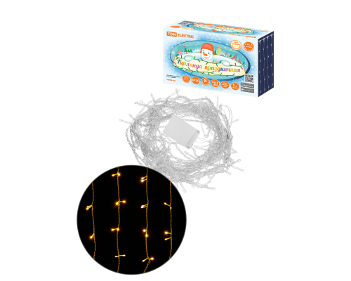 Гирлянда светодиодная "Занавес" 1,5х1,5 м, 168LED, белый тёплый, 8 режимов, 250 В, IP20, TDM