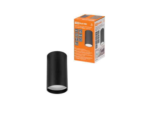 Светильник-спот потолочный накладной 40 Вт, GU10, 230 В, 50 Гц, IP20, "Ирис", черный, TDM