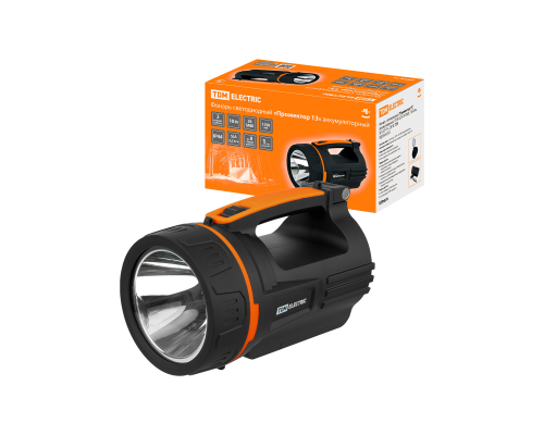 Фонарь светодиод. "Прожектор 13", аккумуляторн., 10 Вт LED+24 SMD, 1150 лм, SLA 3,5 А*ч, 230 В, TDM
