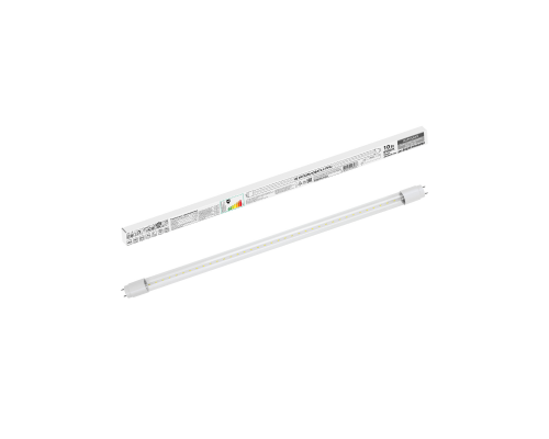 Лампа светодиодная НЛ-Т8-10 Вт-230 В-6500 К–G13, 600 мм, прозрачная, стекло, непов. Народная