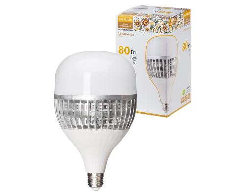 Лампа светодиодная T-80 Вт-230 В-4000 К–E27 (130x223 мм) НАРОДНАЯ
