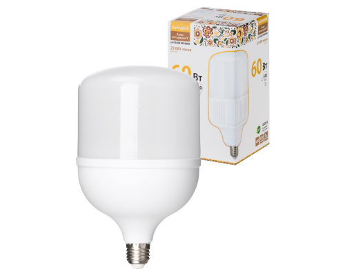 Лампа светодиодная T-60 Вт-230 В-4000 К–E27 (135x225 мм) НАРОДНАЯ