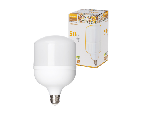 Лампа светодиодная T-50 Вт-230 В-4000 К–E27 (125x206 мм) НАРОДНАЯ