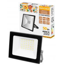 Прожектор СДО-05-050 50 Вт, 4000 лм, 4000 К, 220-240 В, IP65, черный, Народный