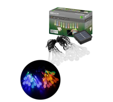 Гирлянда ССГ-148 "Капли" на солнечной батарее, 2.7 м, 20 LED, многоцветный, IP54, TDM