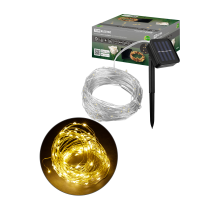 Гирлянда CCГ-112 "Роса" на солнечной батарее, 10 м, 100 LED, теплый белый, IP54, TDM