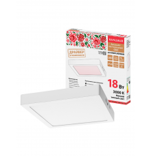 Светильник светодиодный накладной "Даунлайт НАРОДНЫЙ" квадрат СПО (белый) алюминий 18Вт 3000К