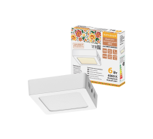 Светильник светодиодный накладной "Даунлайт НАРОДНЫЙ" квадрат СПО (белый) алюминий 6Вт 4000К