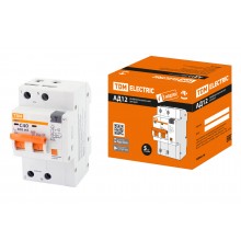 Дифференциальный автоматический выключатель АД12 2P, C40, 300мА, 4,5кА, тип АС, 3 мод, TDM