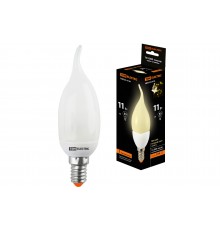 Лампа энергосберегающая КЛЛ-СW-11 Вт-2700 К–Е14 TDM (свеча на ветру) (mini)