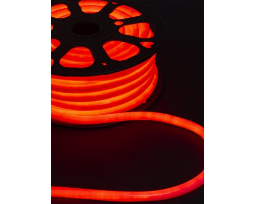 Гибкий неон круглый SMD2835-120 LED/м-220 В-6,5 Вт/м-IP67-красный (25м) TDM