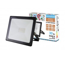 Прожектор светодиодный СДО-04-030Н 30 Вт, 6500 К, IP65, черный, Народный