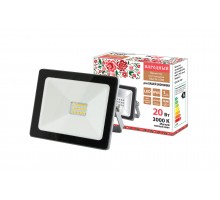 Прожектор светодиодный СДО-04-020Н 20 Вт, 3000 К, IP65, серый, Народный