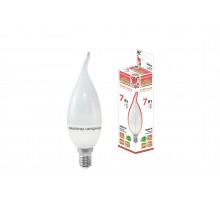 Лампа светодиодная WFC37-7 Вт-230 В -3000 К–E14 (свеча на ветру) Народная