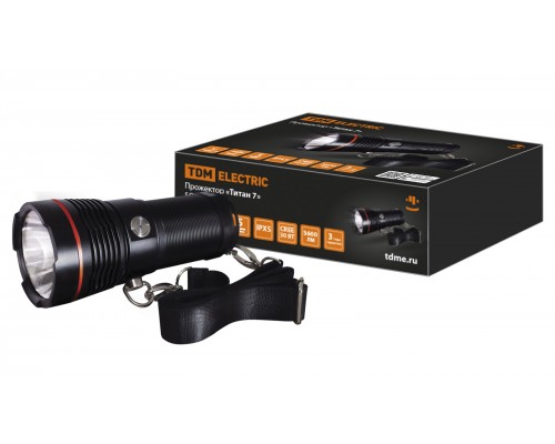 Прожектор «Титан 7», 30 Вт CREE 3600 лм, 4х18650, IPX5, Type-C, TDM