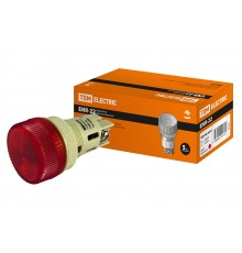 Лампа ENR-22 сигнальная d22мм красный неон/230В цилиндр TDM