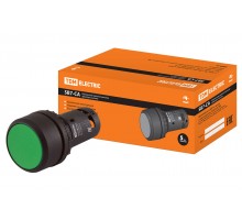 Кнопка с фиксацией SB7-CAL35 d22мм 1з+1р зеленая TDM