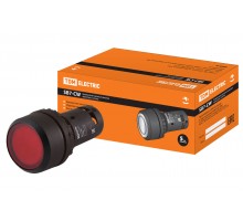 Кнопка с фиксацией SB7-CWL3465-220V(LED) d22мм 1з+1р красная TDM