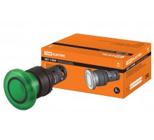 Кнопка грибовидная SB7-CWM31-220V(LED) d35мм 1з зеленая TDM