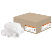 Распаячная коробка ОП D80х35мм, IP42, 3-х рожковая, белая TDM