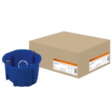 Установочная коробка СП D68х45мм, саморезы, синяя, IP20, TDM