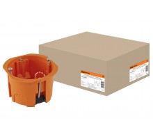 Установочная коробка СП D65х45мм, саморезы, пл. лапки, оранжевая, IP20, TDM