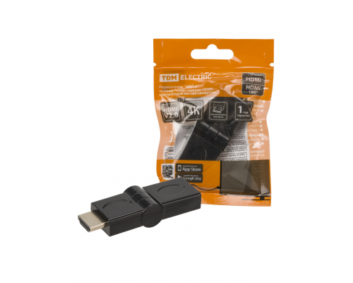 Переходник "АВП 5" штекер HDMI - гнездо HDMI поворотный на 180 градусов, позолоченные контакты, TDM Переходник "АВП 5" штекер HDMI - гнездо HDMI поворотный на 180 градусов, позолоченные контакты, TDM