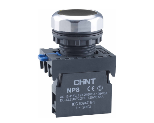 Кнопка управления NP8-10BN/2 без подсветки черная 1 НО IP65 (R) (CHINT)