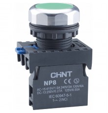 Кнопка управления NP8-10BN/3 без подсветки зеленая 1 НО IP65 (R) (CHINT)