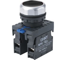 Кнопка управления IP65 NP8-11 BN/2 черная 1 НО+1 НЗ (CHINT)
