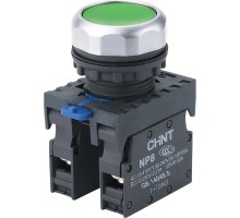 Кнопка управления IP65 NP8-11 BN/3 зеленая 1НО+1НЗ (CHINT)